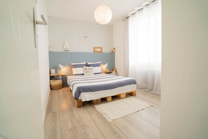 chambre à la décoration côte atlantique dans location de vacances de Vendée proche noirmoutier